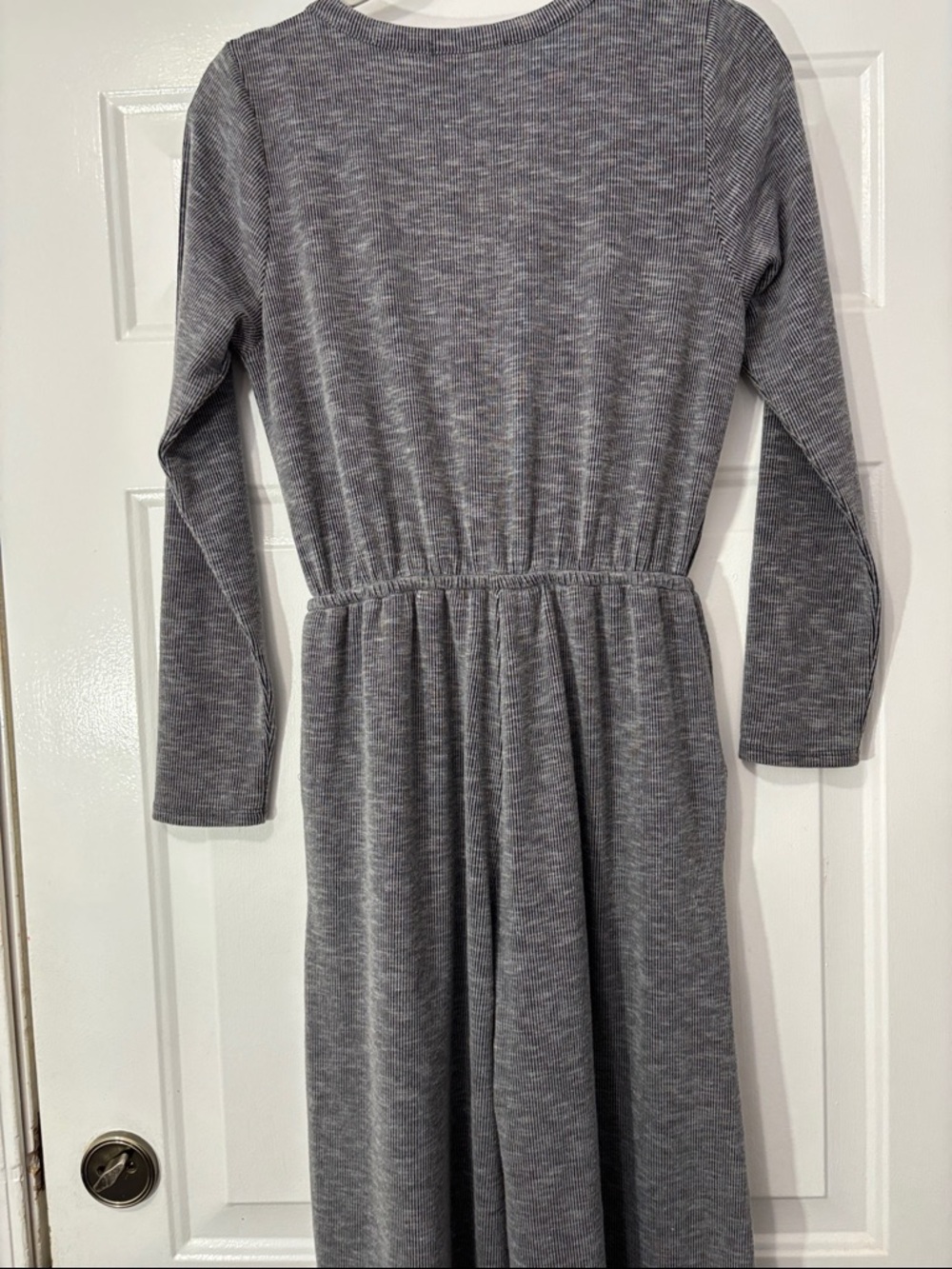 Gilli Grey Ribbed Button-Front Jumpsuit - Picture 5 of 5